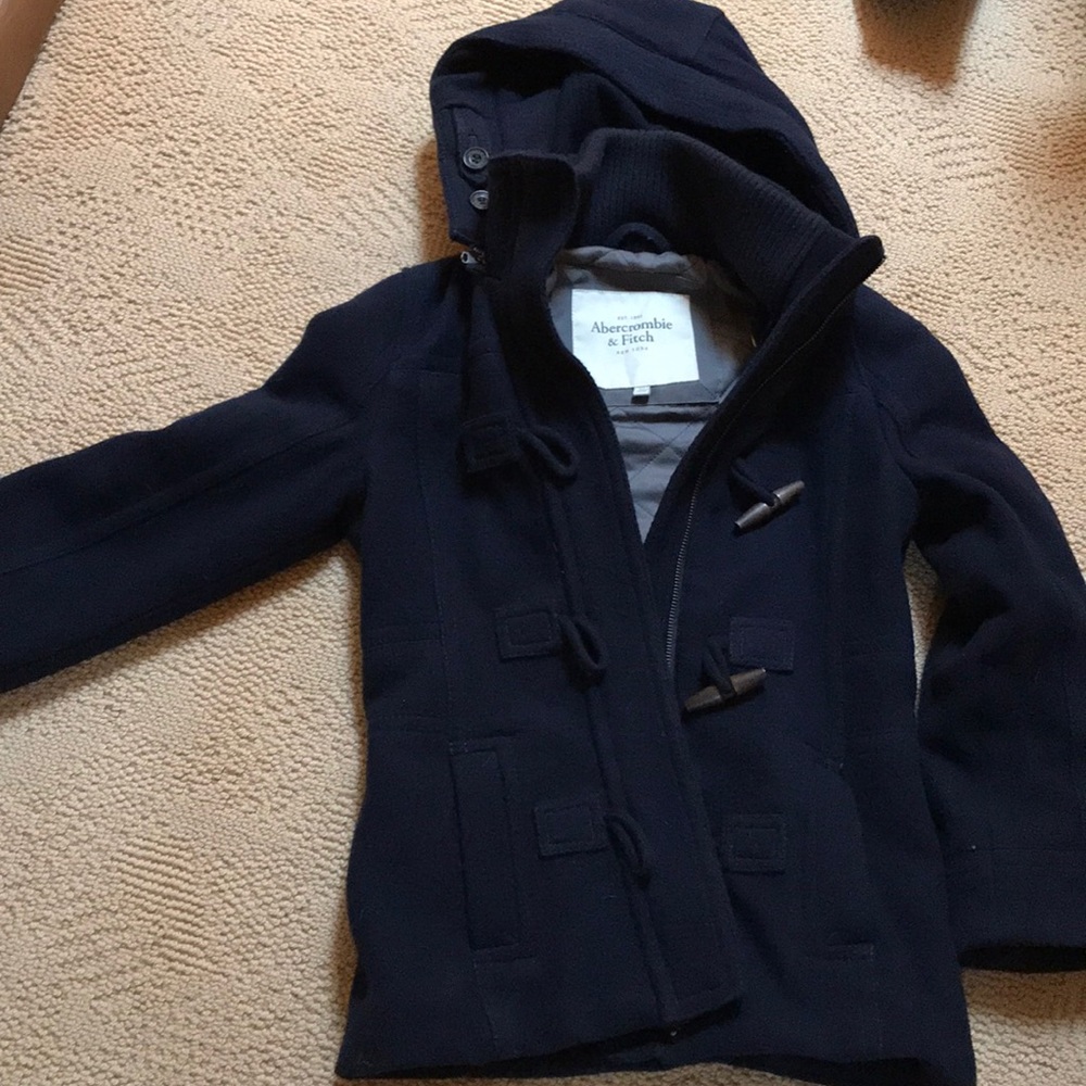 Navy pea coat jacket.  Abercrombie & Fitch.
